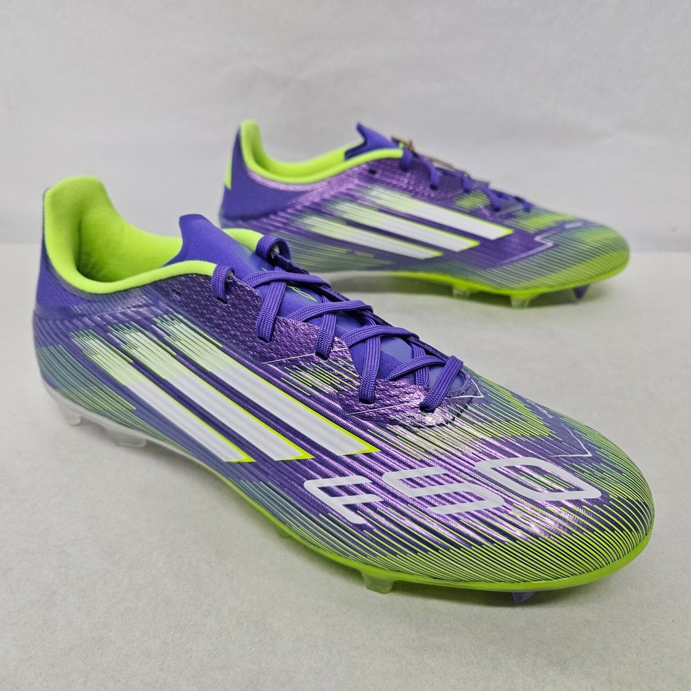Adidas F50 League FG/MG‎ Soccer Cleats JI0003 Purple Lucid Lemon Mens Size 8